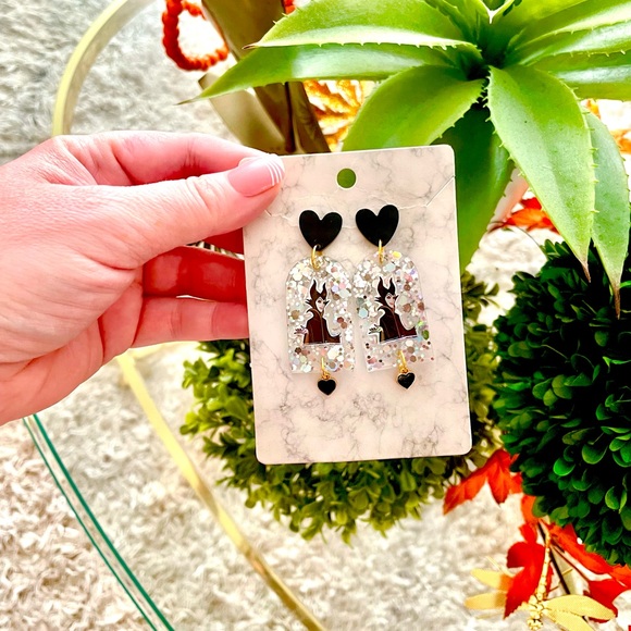 Maleficent Acrylic Dangle Earrings - Picture 3 of 4